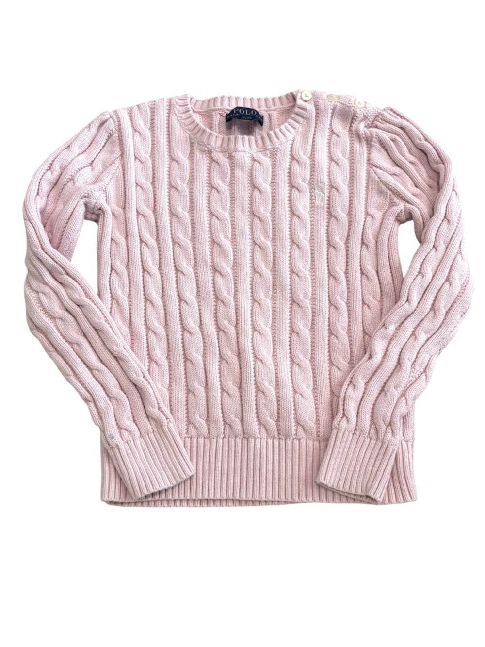 Polo Ralph Lauren cable knit sweater pink 6X